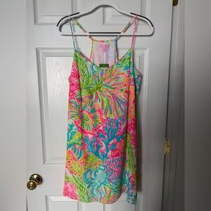 NWT Lilly Pulitzer Dusk Strappy Silk Dress in Lovers Coral